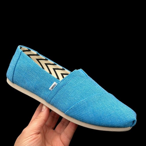 Toms Shoes - Toms Alpargata Womens Slip on Casual Shoes Size 7 Blue Lightweight & Comfortable
